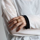 ステンレス 3連リング コネクテッドリング ごつめ ワイド ボリューム ゴールド 指輪 重厚感 太め 大きめ 存在感 メタル お洒落 重ね 大人っぽい プチプラ レディース 女性 金属アレルギー対応
