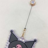 クロミ パスケース リール付き 定期入れ ダイカット サンリオキャラクターズ ICカードケース 通勤 通学 キャラクター グッズ おしゃれ かわいい サンリオ正規ライセンス品