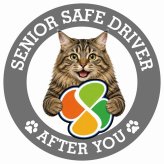 カーサイン 高齢者マーク SENIOR SAFE DRIVER クリリアンボブテイル ステッカー シール 直径13cm 肉球 日本製 車
