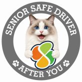 カーサイン 高齢者マーク SENIOR SAFE DRIVER ラグドール ステッカー シール 直径13cm 肉球 日本製 車