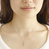 ネックレス レディース K10 PG ピンクゴールド 0.2ct ダイヤモンド キー 鍵 モチーフ ペンダント 10金 天然石 ダイヤ ジュエリー アクセサリー 誕生日 プレゼント 記念日 贈り物