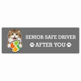 カーサイン 高齢者マーク SENIOR SAFE DRIVER ハイランドフォールド ステッカー シール 長方形 15x5cm 肉球 日本製 車