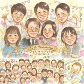 真珠婚の記念に、写真をもとに、心が和む似顔絵を描きます。修正無料・下書き確認付き。安心してご注文いただけます。 贈り物 結婚記念日 似顔絵 手描き プレゼント 名入れ ギフト 真珠婚 金婚式 銀婚式 大人数 家族 両親 夫婦 名入れ 下書き確認 修正無料 宝物 喜ばれる サプライズ 実績多数 真珠婚 結婚30周年 感謝 親孝行 記念日 引っ越し 傘寿祝い ハロウィン 結婚祝い 応援 同窓会