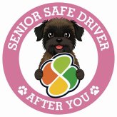 カーサイン 高齢者マーク SENIOR SAFE DRIVER ベルジアングリフォン ステッカー シール 直径13cm 肉球 日本製 車