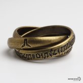 ステンレス 3連リング アンティークリング 英字 メンズリング ゴールド シルバー 指輪 存在感 ヴィンテージ お洒落 かっこいい 大人っぽい プチプラ 男性 金属アレルギー対応