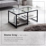 センターテーブル 幅80cm ガラス天板 ローテーブル リビングテーブル ノーイ 大理石調 ストーン柄 棚付き 収納 強化ガラス アイアン脚 モダン おしゃれ 北欧 一人暮らし ワンルーム ホワイト グレー 省スペース ローデスク 来客用 新生活 カフェ