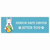 カーサイン 高齢者マーク SENIOR SAFE DRIVER ブルテリア ステッカー シール 長方形 15x5cm 肉球 日本製 車