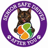 カーサイン 高齢者マーク SENIOR SAFE DRIVER サビ（べっ甲） ステッカー シール 直径13cm 肉球 日本製 車