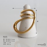 ステンレス オープンドロップリング 18KGP レディース 指輪 ゴールド オープンリング ドロップリング ティアドロップリング ニュアンスリング ボリュームリング 曲線リング ウェーブリング 大ぶり 金属アレルギー対応 韓国アクセサリー トレンド
