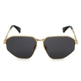 マックスマーラ Max Mara サングラス ノーズパッド UVカット アイウェア スクエア 多角形 ジオメトリック MM0143/S 30A 59 メンズ レディース ユニセックス ゴールド+ブラック 海外正規品