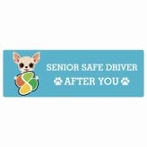 カーサイン 高齢者マーク SENIOR SAFE DRIVER チワックス ステッカー シール 長方形 15x5cm 肉球 日本製 車