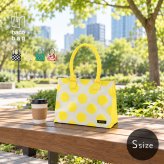 haco bag Sサイズ サイドボタン付き[ハコバッグ トートバッグ マチ広め レディース 通勤 トート 持ち手 長め バッグ 底板付き バック 鞄 かばん ハコバック hacobag カバン 大容量 軽量 軽い 自立 自立する 底板 マチ 広い]
