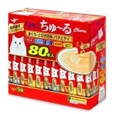 CIAO ちゅ?る　80本　まぐろ・とりささみ　バラエティ　5種フレーバー（まぐろ、まぐろとりささみ、 まぐろ貝柱入り、とりささみ、とりささみ貝柱入り）緑茶消臭成分　猫用おやつ　ペーストタイプ　いなばペットフード　COS-06　#75371　ちゅーる　[猫 キャットフード]