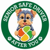 カーサイン 高齢者マーク SENIOR SAFE DRIVER ヨークシャーテリア ステッカー シール 直径13cm 肉球 日本製 車