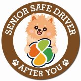 カーサイン 高齢者マーク SENIOR SAFE DRIVER ポメックス マグネット 強力 直径13cm 肉球 日本製 車 ステッカー
