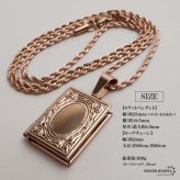 ステンレス ロケットネックレス ロケットペンダント 写真 記念 思い出 ハワイアンネックレス ロープチェーン ゴールドネックレス 18KGP シルバー ピンク 本 ブック 男女兼用 金属アレルギー対応