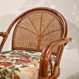 チェア 椅子 籐回転 籐 回転 座面高43cm 選べるクッション6種類 プリント生地タイプ 織り生地タイプ肘掛け 籐製 クッション 軽い 和風 和モダン 家具 和室 リビング 誕生日 プレゼント おすすめ 母 祖母 父