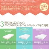 セミダブルマットレス ポケットコイル オリジナルポケットコイル 幅97cm ポケットコイルマットレス ホワイト ダブルウレタン ポケットマット 3Dメッシュ加工 即納 マットレス ベットマット