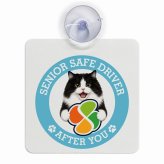 カーサイン 高齢者マーク SENIOR SAFE DRIVER キムリック 車内用 吸盤タイプ 収れん火災防止タイプ 肉球 日本製 車 ステッカー