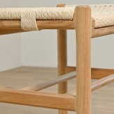 ダイニング家具 スツール 収納 木製 チーク 無垢材 ペーパーコード 和モダン モダン おしゃれ バリ家具 リビング 玄関 ダイニングチェア 椅子 ジャパンディ ベンチ ナチュラル ラタンチェア シンプル アジアン