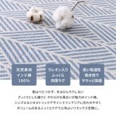 インド綿ラグ ク 約63×120cm ふっくら 厚手 防音 ボンディング マット インド綿100%のふっくら厚手ラグ 滑り止め ウレタン インテリア 敷物 ウレタンフォーム クッション性 吸湿 ホワイト ネイビー
