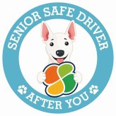 カーサイン 高齢者マーク SENIOR SAFE DRIVER ミニチュアブルテリア ステッカー シール 直径13cm 肉球 日本製 車