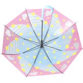 ビニール傘 オシャレ 通販 傘 透明 半透明 長傘 ジャンプ傘 雨傘 ジャンプ レディース 58cm 58センチ 通学 通勤 POE 大人 かわいい 柄 パターン 丈夫 グラスファイバー骨 レディース雨傘