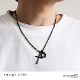 ステンレス 馬蹄ネックレス クロスネックレス ペンダント ホースシュー メタル ブラック アズキ 細身 シンプル 十字架 お洒落 黒 スター かっこいい メンズ 男性 金属アレルギー対応
