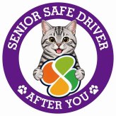 カーサイン 高齢者マーク SENIOR SAFE DRIVER アメリカンショートヘア ステッカー シール 直径13cm 肉球 日本製 車