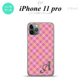 iPhone11Pro iPhone11 Pro スマホケース ハードケース チェック A ピンク +アルファベット メンズ レディース nk-i11p-433i