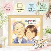 結婚記念日のギフトに、大切な贈り物だから心を込めて仕上げます。 贈り物 似顔絵 金婚式 名入れ プレゼント 手描き ギフト 結婚記念日 お祝い 長寿 誕生日 祖父 家族 ご夫婦 ご両親 名入れ 修正無料 下書き確認 そっくり 似てる かわいい 一生もの 宝物 長寿 結婚50周年 感謝 一生もの サプライズ 二次会 カラフル イラスト ウェディングギフト メモリアルギフト 長寿祝い 結婚祝い