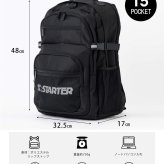 STARTER スターター リュック 大容量 25L 軽量 3層式 PC収納 a4 レディース メンズ 学生 高校生 通勤 通学 新生活 入学準備 ブランド ロゴ スクールリュック スポーツリュック アウトドア 旅行 黒 2026fw
