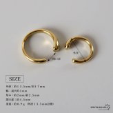ステンレス シンプルイヤーカフ ぷっくり メタルイヤーカフ 小ぶり かわいい ゴールド 18KGP 2サイズ 片耳1点 プチプラ 耳の穴不要 痛くない レディース 女性 金属アレルギー対応フェイクピアス ノンホール イヤリング