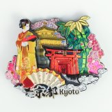 木製フレームマグネット 京都（金閣寺と伏見） 立体マグネット 3D お土産 日本 土産 souvenir JAPAN Magnets ご当地 外国人 スーベニア ジャパン