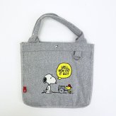 スヌーピー スクエアトートバッグ (グレー)  ルートート ROOTOTE SNOOPY