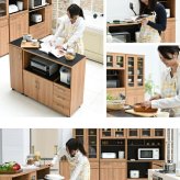 食器棚 キッチン収納 キッチンカウンター キッチンボード 120 幅 コンセント付き レンジ台 カウンター 引き出し 付き キャスター付き 新生活