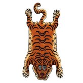 チベタンタイガーラグ ラグマット ウール 手織り TIBETAN TIGER RUG S M L 3サイズ インド製 ハンドクラフト 虎 トラ タイガー アクセントラグ タペストリー エスニック リビング 玄関 ベッドサイド 壁飾り 天然素材 おしゃれ