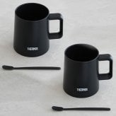 【結婚式 電報 ギフト】名入れ　サーモス真空断熱マグカップ cafe life　ペアセット　 誕生日 記念日 誕生祝い 名入れ 名前入り 結婚祝い 保冷 保温 ステンレス 魔法びん THERMOS タンブラー コップ　コーヒー プレゼント ギフト 贈り物
