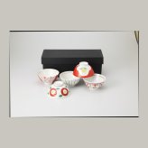 Japan 手描き 中平飯碗5客揃 磁器 美濃焼 やきものの里から、暮らしを贈ります。　ギフト 食器 セット テーブルウェア