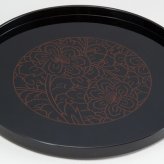 8.3丸盆　牡丹 インテリア 漆器 盆 カタログギフト 景品 粗品