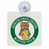 カーサイン 高齢者マーク SENIOR SAFE DRIVER ベンガル 車内用 吸盤タイプ 収れん火災防止タイプ 肉球 日本製 車 ステッカー