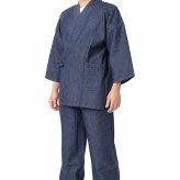 作務衣 メンズ ソフトカジュアル デニム 作務衣 6.5オンス 綿100% 401003 TI-02 M/L/LL 部屋着 普段着 仕事着 作業着 ユニフォーム 職人 父の日 敬老の日 クリスマス 部屋着 ルームウエア プレゼント 寛ぎ着 ギフト インディゴ 40代 50代 60代 70代