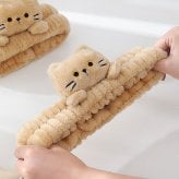ヘアバンド 猫付き 洗顔  ターバン 吸水 ふわふわ かわいい  ヘアーバンド タオル地 風呂 汗止め タオル お風呂上り バスグッズ 化粧 おしゃれ 髪用 吸水ヘアバンド ヘアドライ 速乾 大人 プレゼント ギフト マスコット ぬいぐるみ