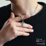 ステンレス クロスネックレス ストーンネックレス ペンダントネックレス ダブル喜平チェーン 6面カット 細身 シルバー 十字架 キラキラ メンズ 男性 金属アレルギー対応