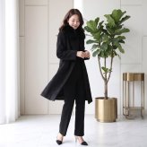 日本製 スーリー アルパカ コート ロング フォックス ファー トリミング ステンカラー 比翼仕立て 秋冬 レディース ダークグレー/ブラック ギフト プレゼント 6F (02000270r)