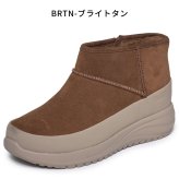 スケッチャーズ スリップインズ レディース ブーツ オンザゴー ステラ アイリーン 144737 ブラウン 茶 手を使わずに履ける ハンズフリー 防水 本革 スエード ショートブーツ 防寒 ボア 幅広 SKECHERS