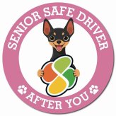 カーサイン 高齢者マーク SENIOR SAFE DRIVER ミニチュアピンシャー マグネット 強力 直径13cm 肉球 日本製 車 ステッカー