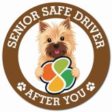 カーサイン 高齢者マーク SENIOR SAFE DRIVER ノーリッチテリア マグネット 強力 直径13cm 肉球 日本製 車 ステッカー
