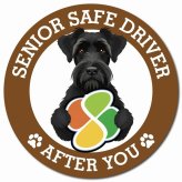 カーサイン 高齢者マーク SENIOR SAFE DRIVER ジャイアントシュナウザー マグネット 強力 直径13cm 肉球 日本製 車 ステッカー