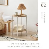 サイドテーブル 韓国 ラタン調のおしゃれな サイドテーブル 幅39×高さ51cm 円形 テーブル ソファサイド サイド 最適なテーブル 収納スペース 本 ブランケット 四ツ目編み 木目調 ナチュラル インテリア 馴染むデザイン おしゃれなサイドテーブル